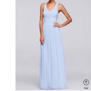 Ice blue chiffon bridesmaid dress